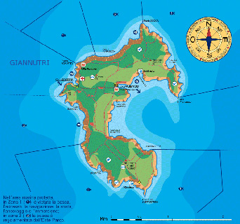 isola di GIANNUTRI mappa